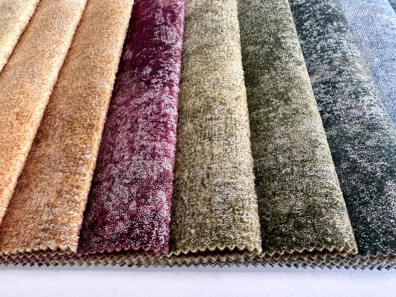 NY-03 Holland Velvet Dyed With Colorful Foil Composite Non-Woven Furniture Upholstery Fabric