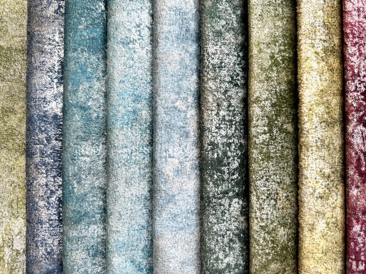 NY-03 Holland Velvet Dyed With Colorful Foil Composite Non-Woven Furniture Upholstery Fabric