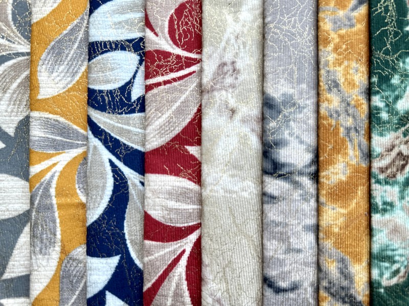 NY-05 Imitation Super Soft Printing Foil Composite Cotton-Fleece  Upholstery Fabrics