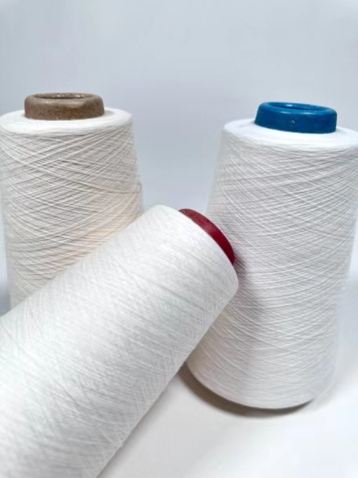 Ne30S 100% Virgin Polyester Ring Spun Yarn Raw White AA Grade For Knitting Weaving  Wholesale